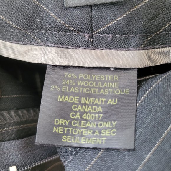 Periphery Grey and Camel Pinstriped Wool Blend Pants US 6 - Picture 12 of 12